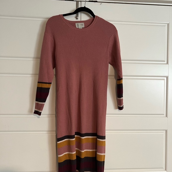 ANTHROPOLOGIE Sweater Dress Striped Maeve Free People Knit Colorblock Pilcro - Picture 3 of 6